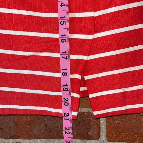 Banana Republic Skirt Back Zip Midi Striped Red, Size 6 - Picture 4 of 8